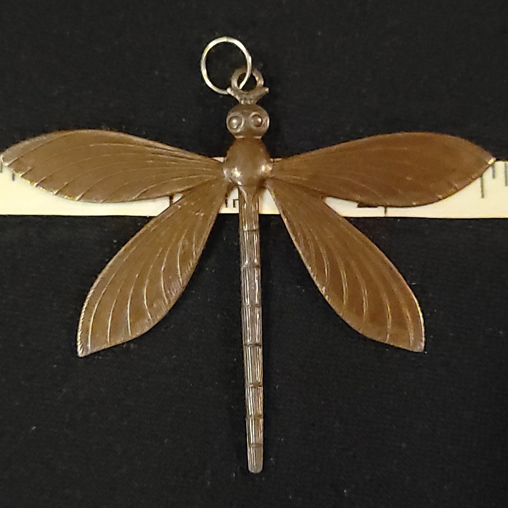Dragonfly Pendant And Gold-colored Beads